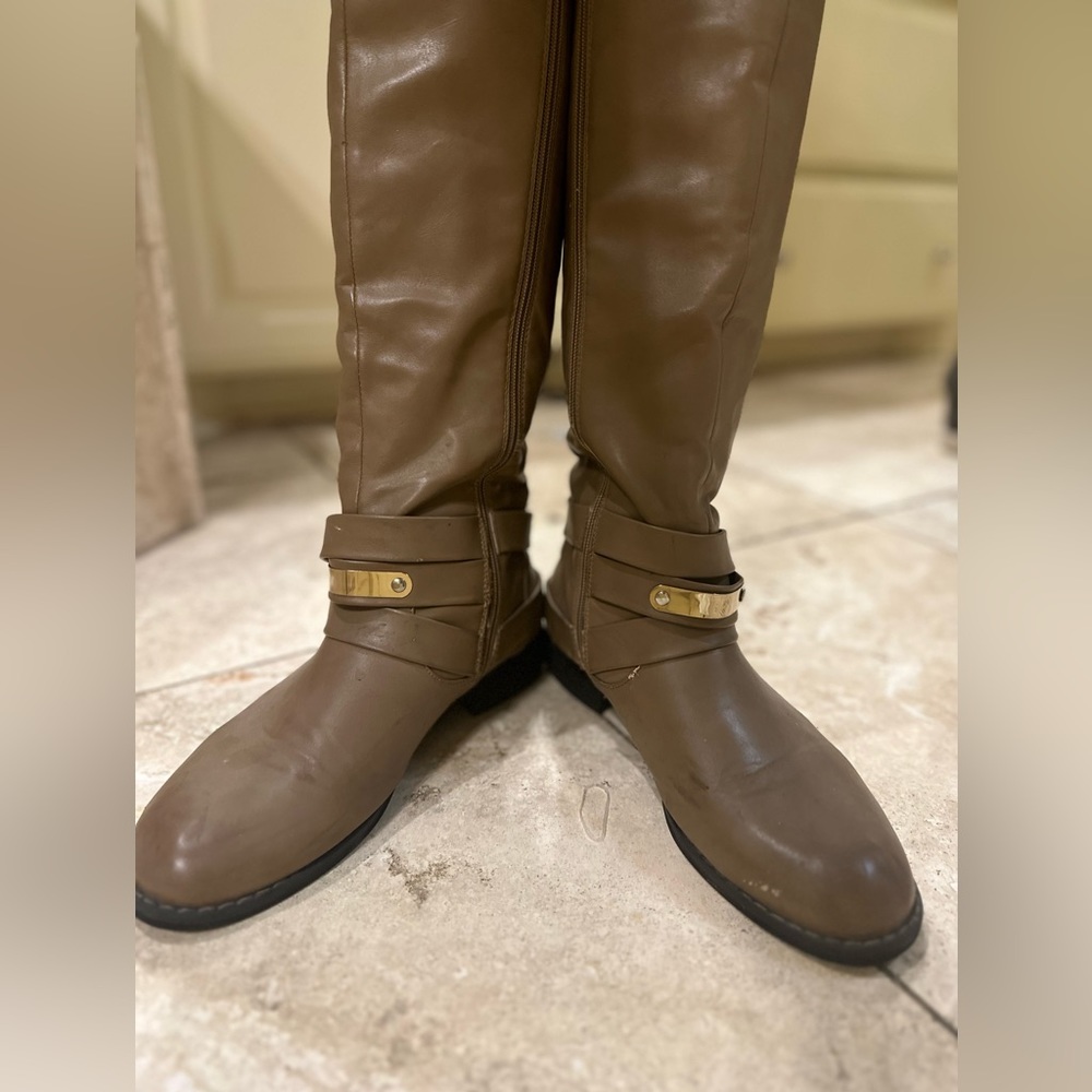 Italina Boutique Purchased Chestnut buckle riding boots Size 8.5